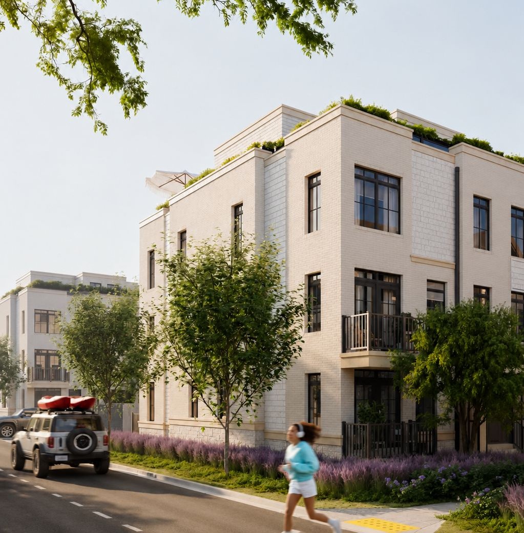 Artist rendering of South Banks townhomes in Mississauga